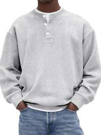 Mens Casual And Stylish Corduroy Ribbed Pullover