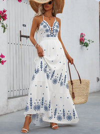 Strap-printed Maxi Dress For Women
