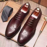 Men's British Pointed Toe Business Formal Wear Wedding Shoes