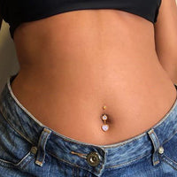 Heart-shaped Zircon Butterfly Navel Stud