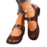 Patent Leather Round-toe Low-cut Low-heeled Shoes