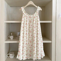 3D Digital Print Pastoral-style Womens Strap Lace Dress