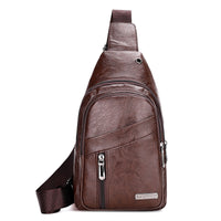 Men's Multi-layer Large Capacity Waterproof Pu Crossbody Shoulder Bag