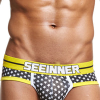 Fashion Men's Combed Cotton Star Briefs