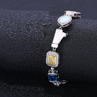 Hip-hop Colorful Gemstone Necklace With Zircon Accents