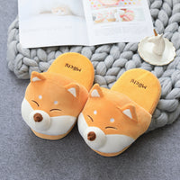 Cute Cartoon Shiba Inu Cotton Slippers For Men And Women