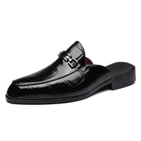 Men's Casual Leather Slippers Without Heel