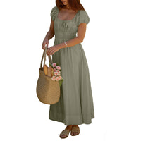 New Fashionable Square-neck Puffed-sleeve Dress