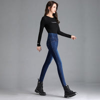 Elastic Waist High Waist Jeans For Women Spring And Autumn