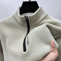 Half Zipper Velvet Padded Thickened Sweater Men's Winter