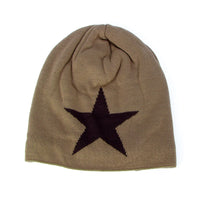 Fleece-lined Warm Big Five-pointed Star Knitted Woolen Hat