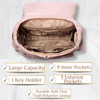 Large-Capacity Stylish Insulated Quilted Mommy Backpack For Outdoor Travel