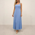 Elegant Solid-color Split Maxi Slip Dress