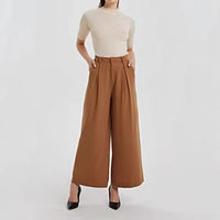 Women's Elastic High-Waist Casual Wide-Leg Pants