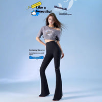High Waist Plastic Mermaid Bell-bottom Hip Raise Yoga Pants