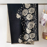 Flower Print National Style Scarf Lady Temperament Simple