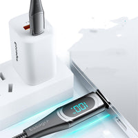 Digital Display Fast Charging Zinc Alloy Data Cable