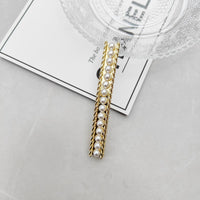 Cold Style Pearl Full Diamond Spring Clip High-grade Chain Elegant Hair Accessories