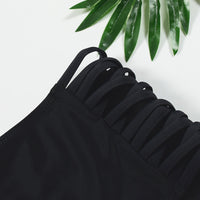 Hollow Solid Color Women's Swimming Trunks