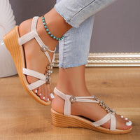 Bohemian Style Non-slip Wedge All-match Handmade Beaded Platform Sandals