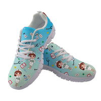 Cute Colorful Nurse Nurse Print Sports Casual Lightweight Lace-up Shoes