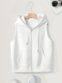 Women's Sleeveless Slim-fit Cardigan Zip Sweater