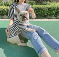 Striped Modal Cotton T-shirt Small Dog Cat Bipedal Parent-child Wear