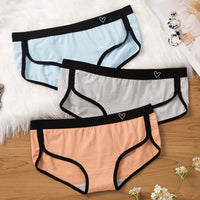 Cute Girl Pure Cotton Heart-shaped Seamless Briefs