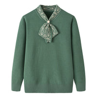 Women's Half Turtleneck Western Style Velvet Thickening Sweater