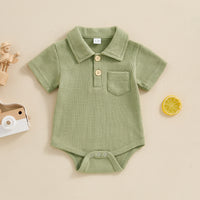 Baby Fashion Casual Solid Color Waffle Jumpsuit