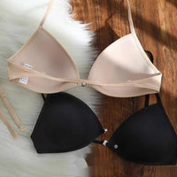 Thin French Triangle Cup Underwear Beautiful Back Halter Spaghetti Strap Front Buckle Seamless