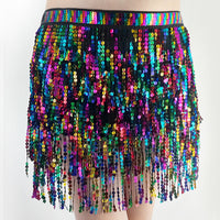 Belly Dance Four Layers Tassels Waist Chain Sequin Dress Female