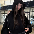Fashionable Solid Color Backless Hollo Out Mesh Hoodie Sports Sweatshirt