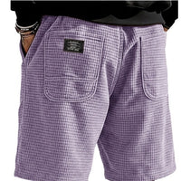 Multi-Pocket Embroidered Drawstring Elastic Waist Casual Shorts