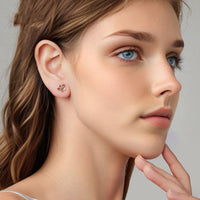 S925 Sterling Silver Autumn Flower Ear Studs