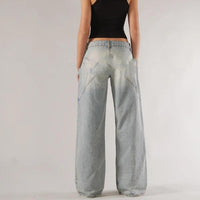 Loose Straight Wide Leg Mop Trousers