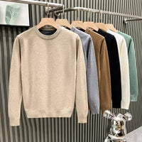 Round Neck Sweater Men's Solid Color Casual Bottoming Sweater