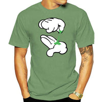 Men's Fashion Hand Kneaded Weed Print T-Shirt