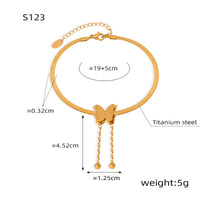 Light Luxury Beach Foot Ornaments Simple Titanium Steel Butterfly Anklet