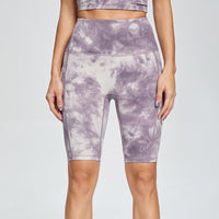 Nude Yoga Pants Women No Embarrassment Line High Waist Hip Tie Dye
