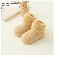Newborn Baby AutumnWinter Terry-Style Fleece-Lined Non-Slip Floor Socks