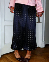 Versatile White Polka-Dot Pants For Women