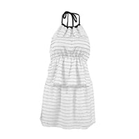 Contrast-color Halter Strap Dress For Women