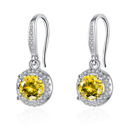 Moissanite Four-claw Round Bag Earrings
