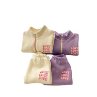 Spring New Children's Love Letter Sweater Pants Leisure Suit
