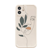 Compatible with Apple , Simple Line Face Phone Protective Cover Light