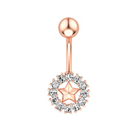 Round Zircon Belly Button Ring Belly Button Nail Body Piercing Jewelry