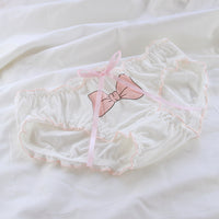 Love Wings Ruffled Bow Ladies Panties Cotton Crotch