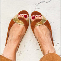 New Summer Flat-Heel Fishmouth Sandals With Buckle Straps And Colorblock Design For Casual Wear