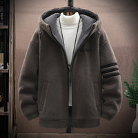 Fleece Coat Men's Winter Cotton Dress Lambswool Jacket